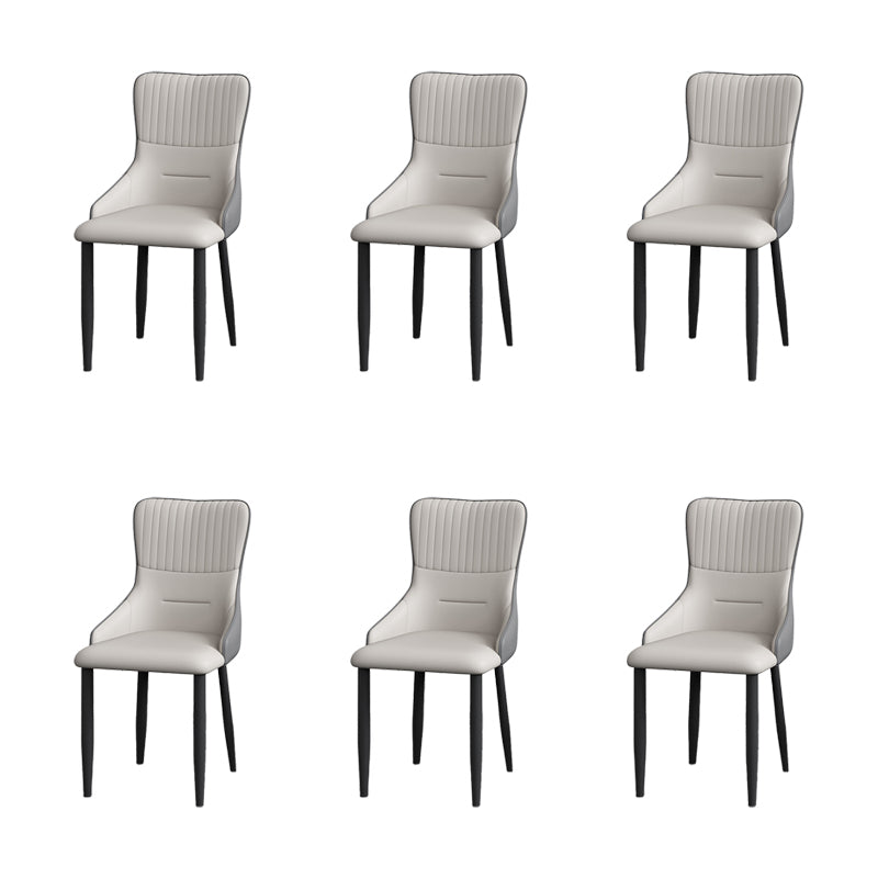 Industrial Style Arm Chair Faux Leather Parsons Chair for Home