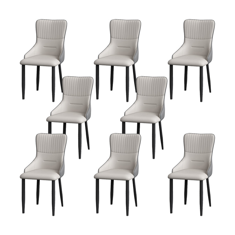 Industrial Style Arm Chair Faux Leather Parsons Chair for Home