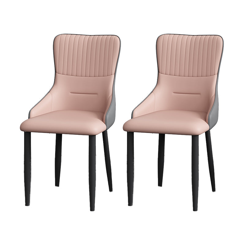 Industrial Style Arm Chair Faux Leather Parsons Chair for Home