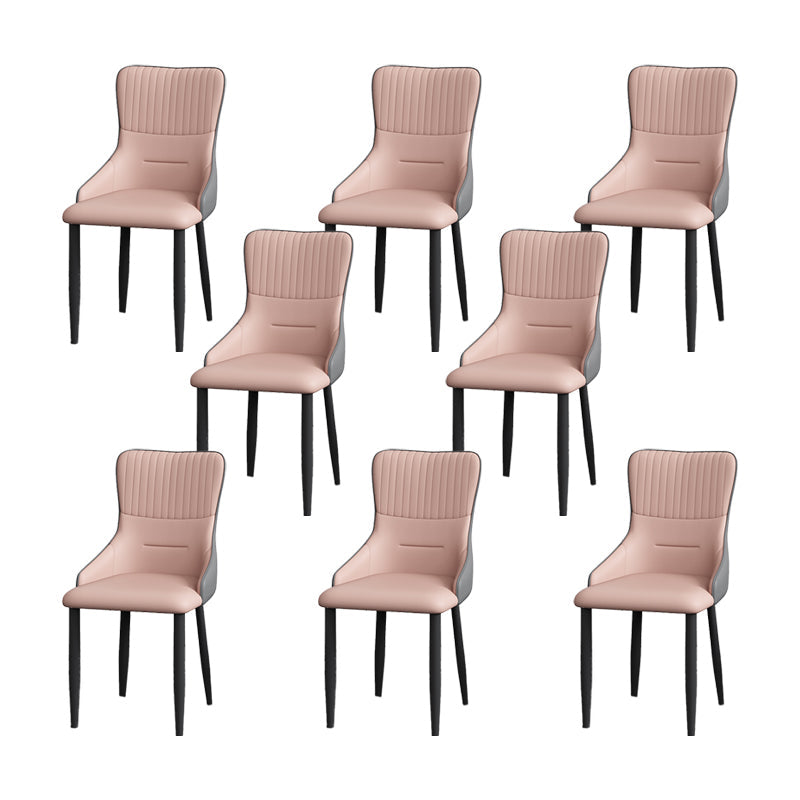 Industrial Style Arm Chair Faux Leather Parsons Chair for Home