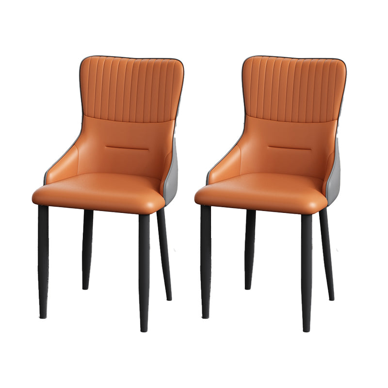 Industrial Style Arm Chair Faux Leather Parsons Chair for Home