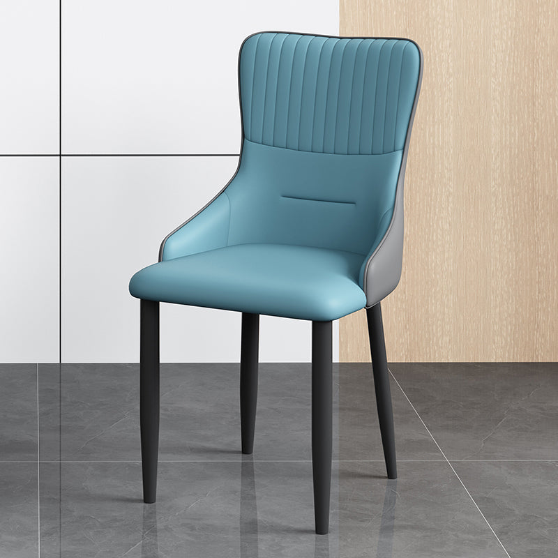 Industrial Style Arm Chair Faux Leather Parsons Chair for Home