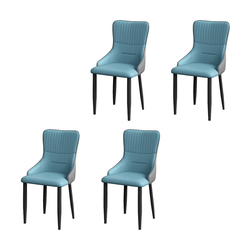 Industrial Style Arm Chair Faux Leather Parsons Chair for Home