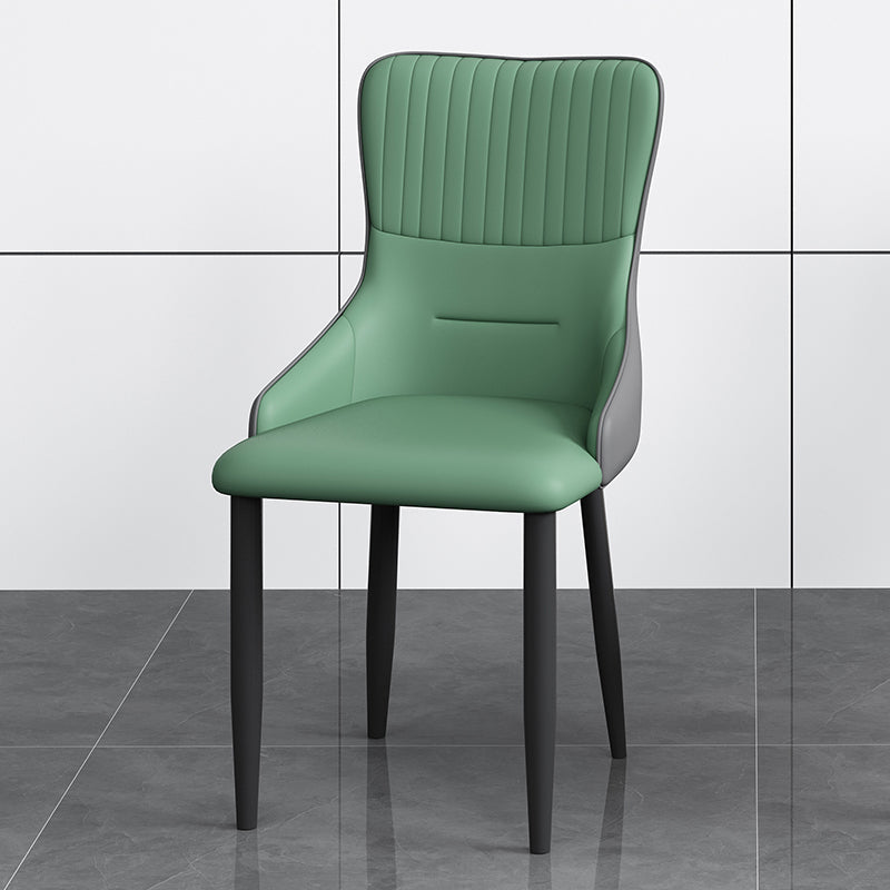 Industrial Style Arm Chair Faux Leather Parsons Chair for Home