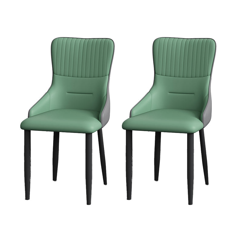 Industrial Style Arm Chair Faux Leather Parsons Chair for Home