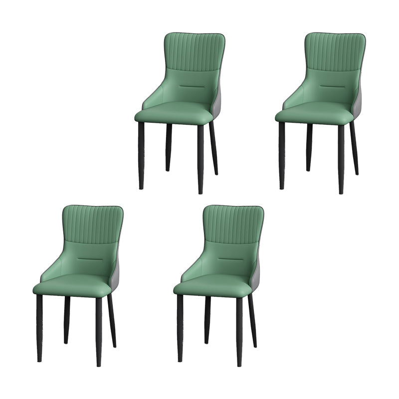 Industrial Style Arm Chair Faux Leather Parsons Chair for Home