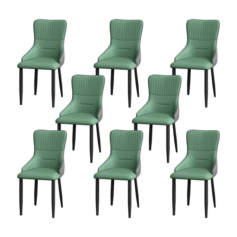 Industrial Style Arm Chair Faux Leather Parsons Chair for Home