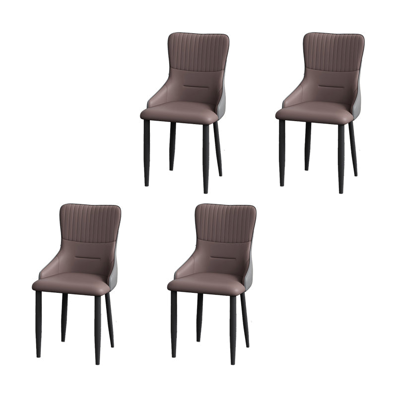 Industrial Style Arm Chair Faux Leather Parsons Chair for Home