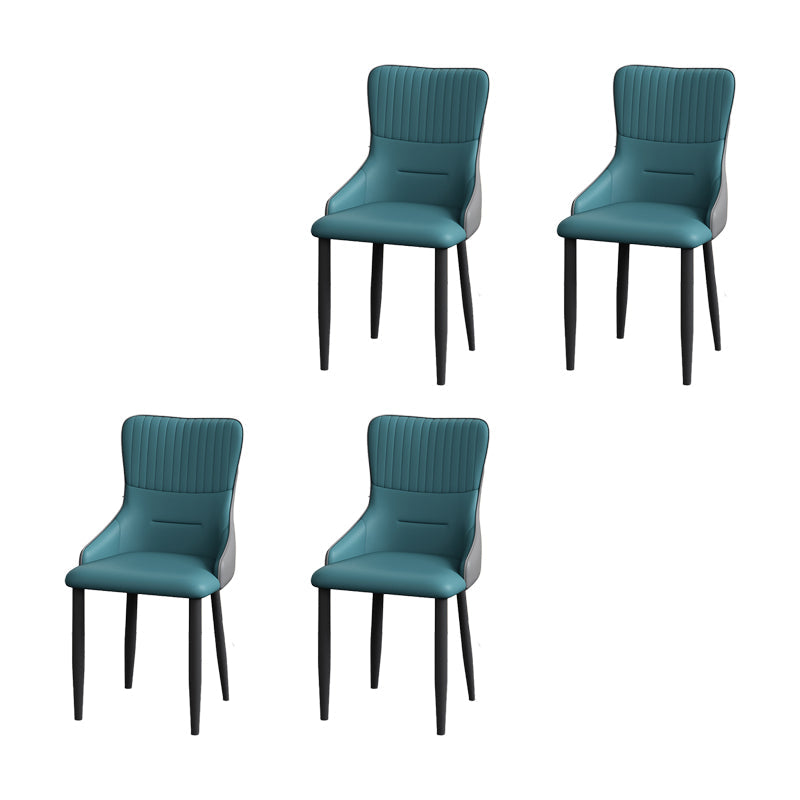 Industrial Style Arm Chair Faux Leather Parsons Chair for Home