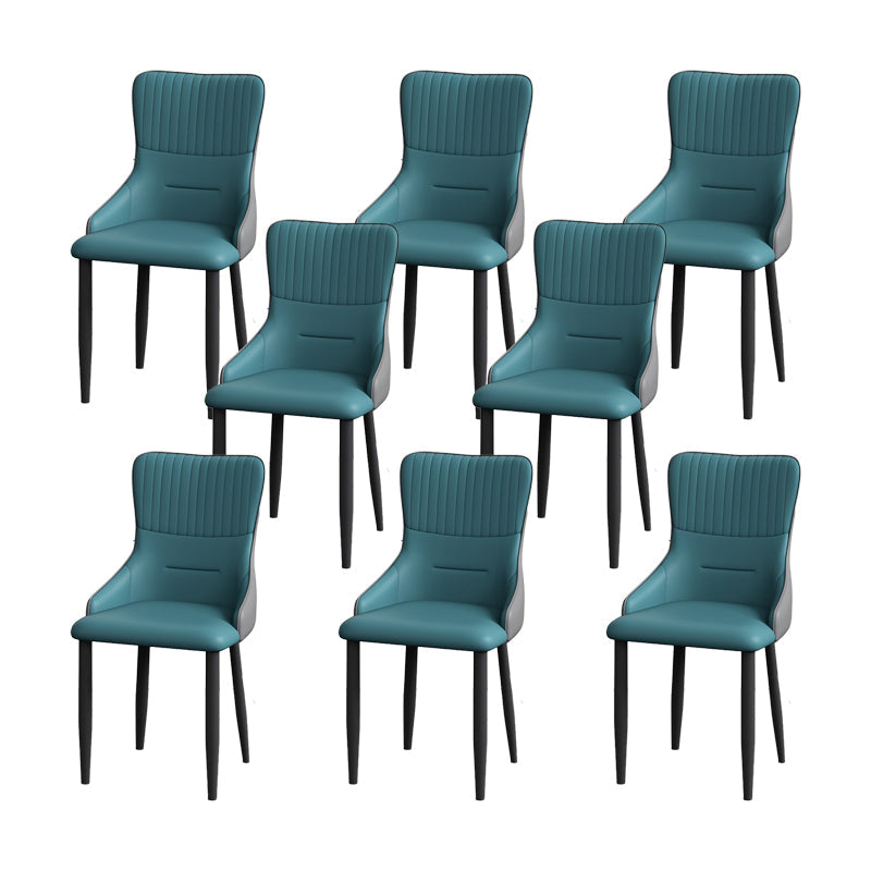 Industrial Style Arm Chair Faux Leather Parsons Chair for Home