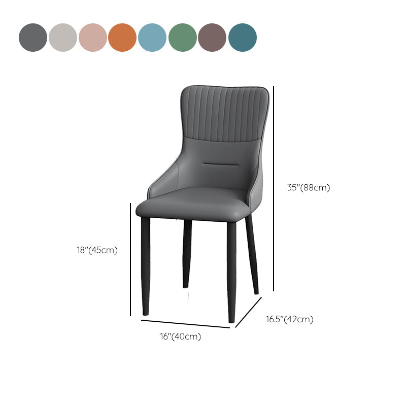 Industrial Style Arm Chair Faux Leather Parsons Chair for Home