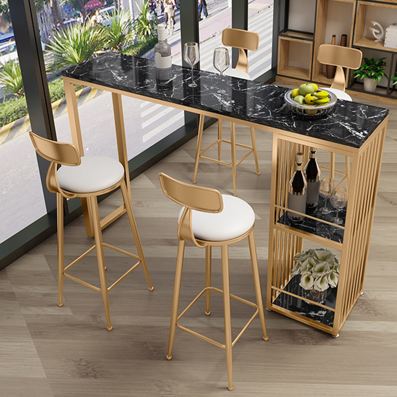 Glam Stone Rectangle Bar Table Storable Table for Living Room Clearhalo 'Bar Furniture' 'Bar Tables' 'bar_tables' 'furn' 'furn_bar_tables' 'Furniture' 'Kitchen & Dining Furniture' 7301661