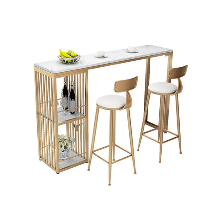 Glam Stone Rectangle Bar Table Storable Table for Living Room Without Chairs Clearhalo 'Bar Furniture' 'Bar Tables' 'bar_tables' 'furn' 'furn_bar_tables' 'Furniture' 'Kitchen & Dining Furniture' 7301662