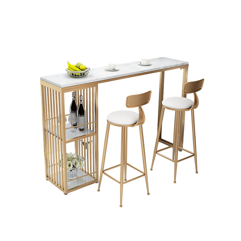 Glam Stone Rectangle Bar Table Storable Table for Living Room Clearhalo 'Bar Furniture' 'Bar Tables' 'bar_tables' 'furn' 'furn_bar_tables' 'Furniture' 'Kitchen & Dining Furniture' 7301667