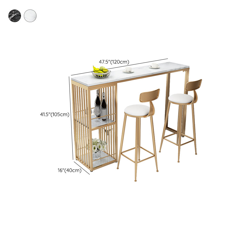 Glam Stone Rectangle Bar Table Storable Table for Living Room Clearhalo 'Bar Furniture' 'Bar Tables' 'bar_tables' 'furn' 'furn_bar_tables' 'Furniture' 'Kitchen & Dining Furniture' 7301669