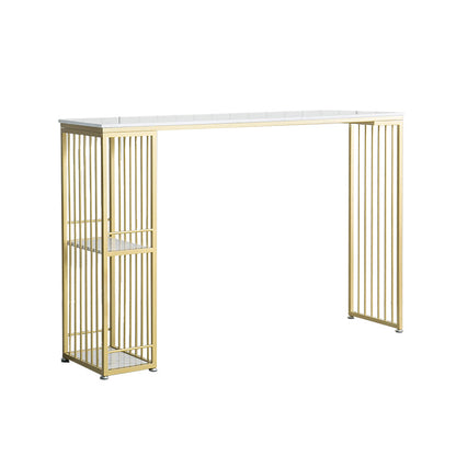 Glam Stone Rectangle Bar Table Storable Table for Milk Tea Shop