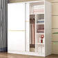 Contemporary White Wood Frame Wardrobe Freestanding Wardrobe with Soft Close Doors