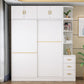 Contemporary White Wood Frame Wardrobe Freestanding Wardrobe with Soft Close Doors