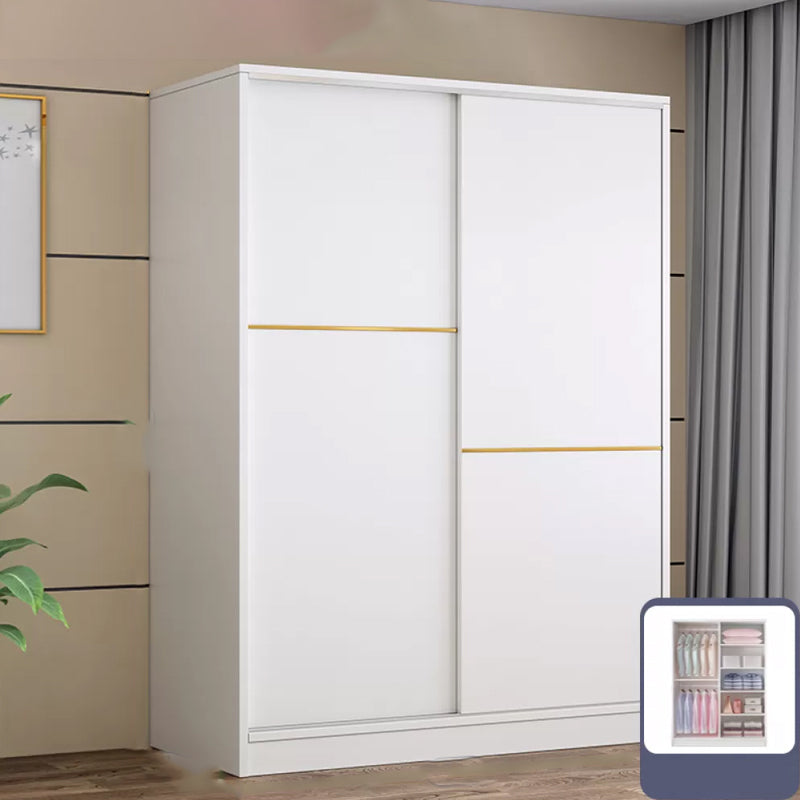 Contemporary White Wood Frame Wardrobe Freestanding Wardrobe with Soft Close Doors
