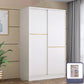 Contemporary White Wood Frame Wardrobe Freestanding Wardrobe with Soft Close Doors