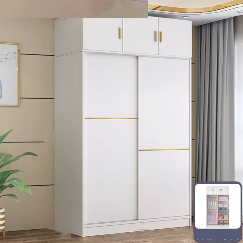 Contemporary White Wood Frame Wardrobe Freestanding Wardrobe with Soft Close Doors
