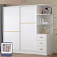 Contemporary White Wood Frame Wardrobe Freestanding Wardrobe with Soft Close Doors