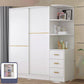Contemporary White Wood Frame Wardrobe Freestanding Wardrobe with Soft Close Doors
