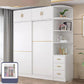 Contemporary White Wood Frame Wardrobe Freestanding Wardrobe with Soft Close Doors