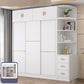 Contemporary White Wood Frame Wardrobe Freestanding Wardrobe with Soft Close Doors