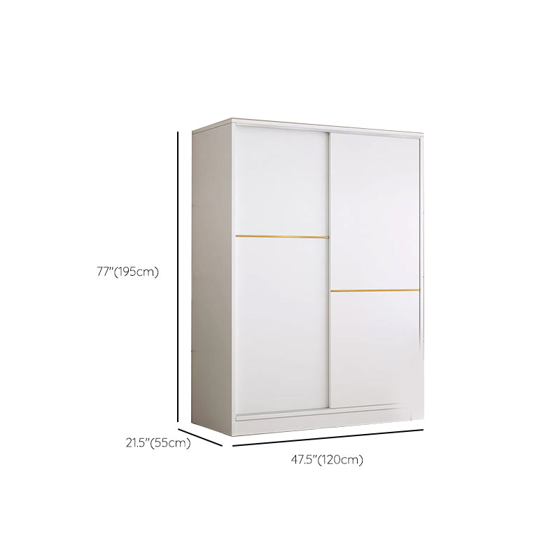 Contemporary White Wood Frame Wardrobe Freestanding Wardrobe with Soft Close Doors