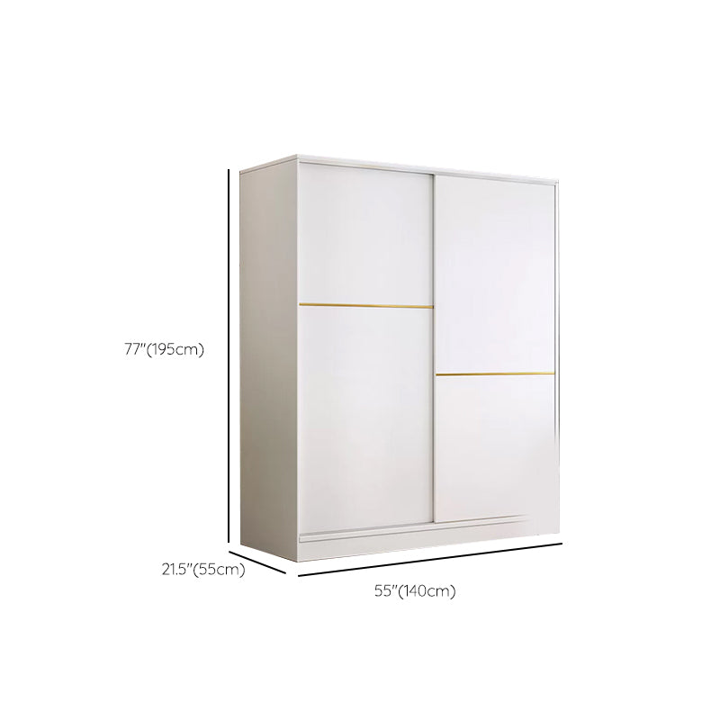Contemporary White Wood Frame Wardrobe Freestanding Wardrobe with Soft Close Doors