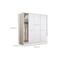 Contemporary White Wood Frame Wardrobe Freestanding Wardrobe with Soft Close Doors