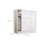 Contemporary White Wood Frame Wardrobe Freestanding Wardrobe with Soft Close Doors