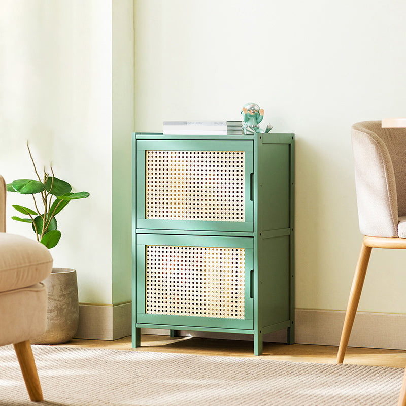 Contemporary Green Wood Accent Cabinet Rectangle Grooves Accent Cabinet Clearhalo 'Cabinets & Chests' 'cabinets_chests' 'furn' 'furn_cabinets_chests' 'Furniture' 'Living Room Furniture' 7301959