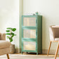 Contemporary Green Wood Accent Cabinet Rectangle Grooves Accent Cabinet 17"L x 13"W x 38"H Wicker & Rattan Clearhalo 'Cabinets & Chests' 'cabinets_chests' 'furn' 'furn_cabinets_chests' 'Furniture' 'Living Room Furniture' 7301970