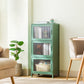 Contemporary Green Wood Accent Cabinet Rectangle Grooves Accent Cabinet 17"L x 13"W x 38"H Vertical Glass Clearhalo 'Cabinets & Chests' 'cabinets_chests' 'furn' 'furn_cabinets_chests' 'Furniture' 'Living Room Furniture' 7301972