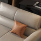 Genuine Leather Flared Arm Sofa Mid-Century Modern Sofa in Gray of 37.4" High