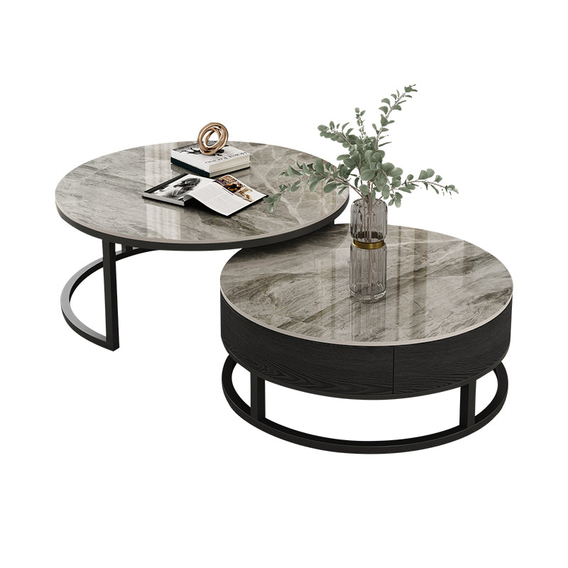 Slate Coffee Table Slate Nesting Coffee Table Set with Storage Drawer