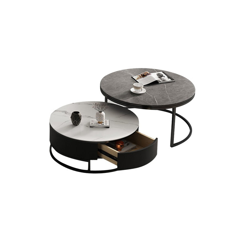 Slate Coffee Table Slate Nesting Coffee Table Set with Storage Drawer