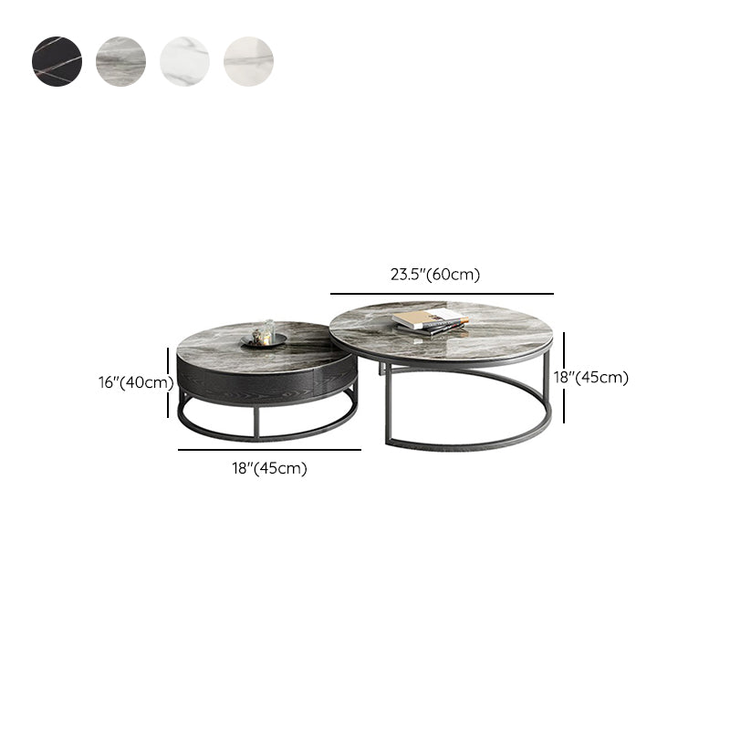 Slate Coffee Table Slate Nesting Coffee Table Set with Storage Drawer