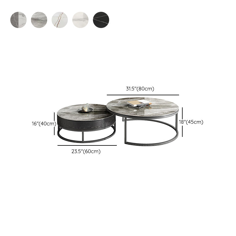 Slate Coffee Table Slate Nesting Coffee Table Set with Storage Drawer