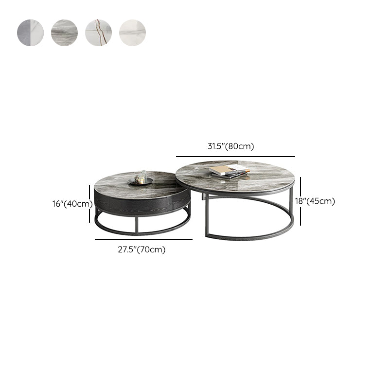 Slate Coffee Table Slate Nesting Coffee Table Set with Storage Drawer