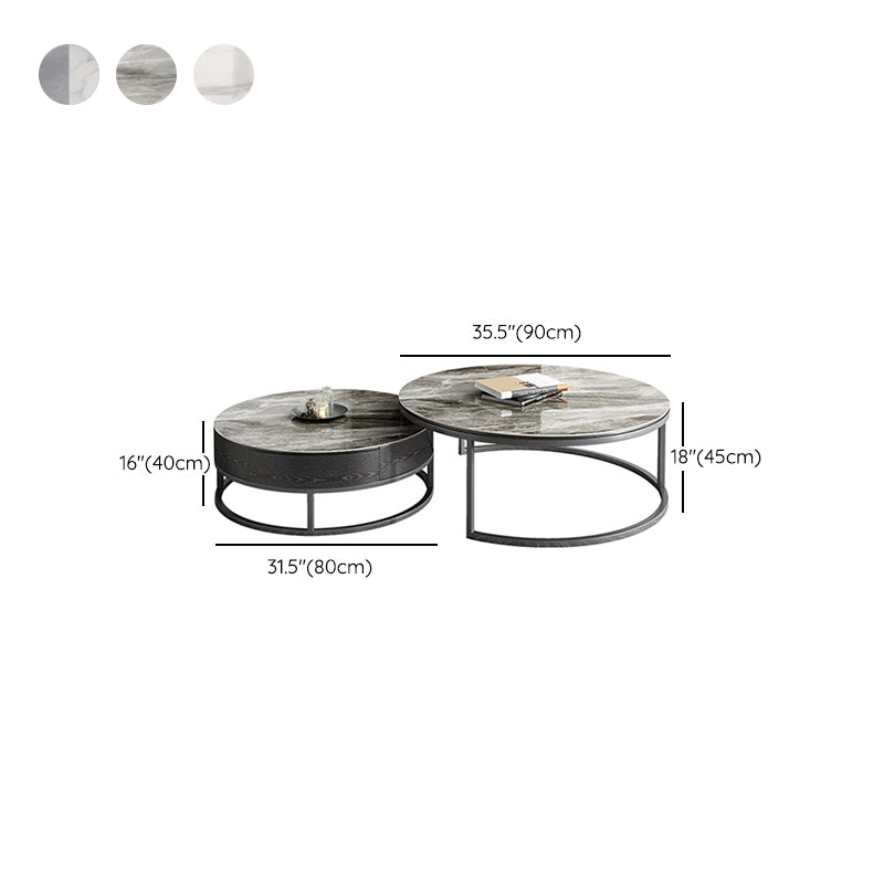Slate Coffee Table Slate Nesting Coffee Table Set with Storage Drawer