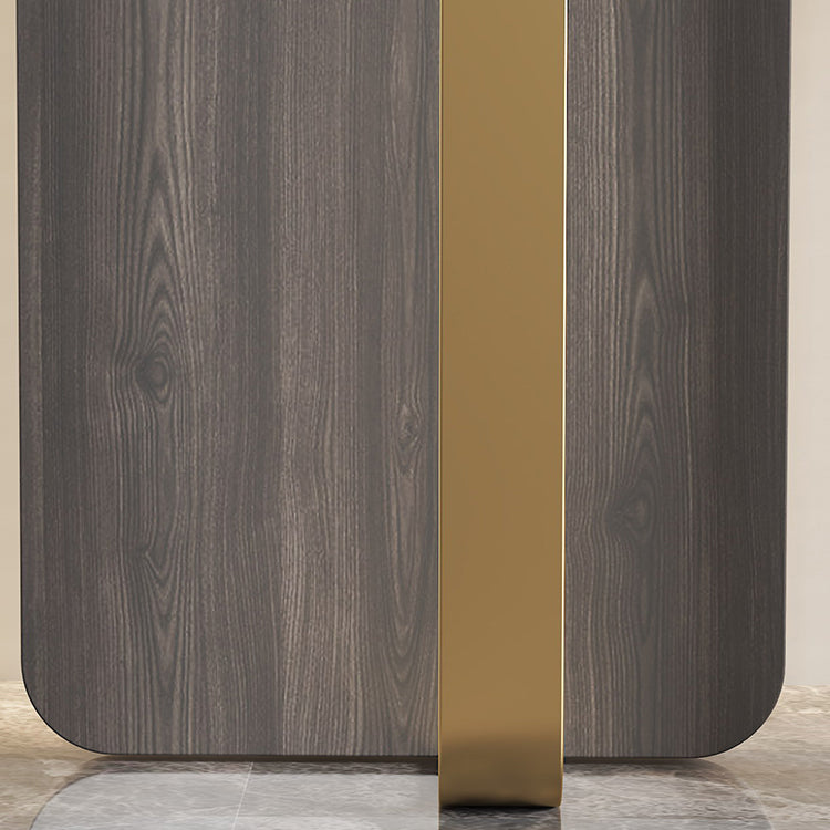 Tavolo della console glam tavolo accento in pietra rettangolo, largo 12 pollici