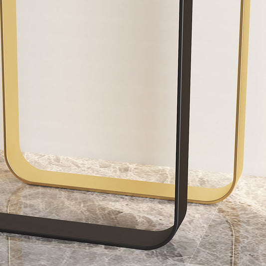 Glam Console Table Rectangle Stone Accent Table , 12 Inch Wide