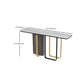 Tavolo della console glam tavolo accento in pietra rettangolo, largo 12 pollici