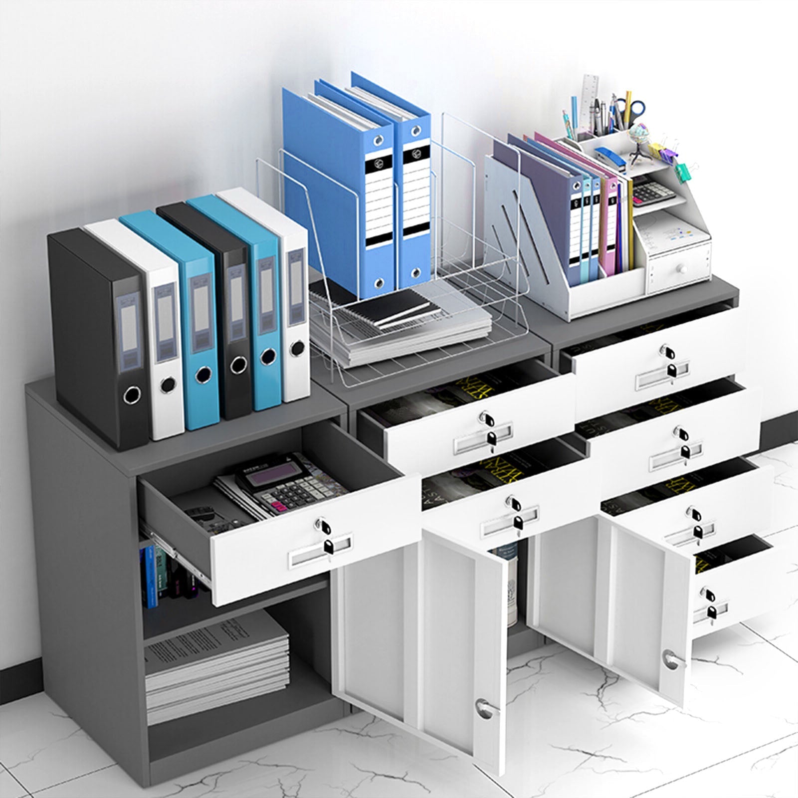 Industrial Metal Filing Cabinet Locking Drawers and Storage Cabinet Clearhalo 'Filing Cabinets' 'filling_cabinets' 'furn' 'furn_filling_cabinets' 'Furniture' 'Office Furniture' 7305237