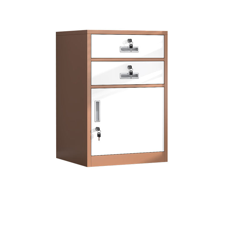 Industrial Metal Filing Cabinet Locking Drawers and Storage Cabinet White-Brown 2 Clearhalo 'Filing Cabinets' 'filling_cabinets' 'furn' 'furn_filling_cabinets' 'Furniture' 'Office Furniture' 7305238