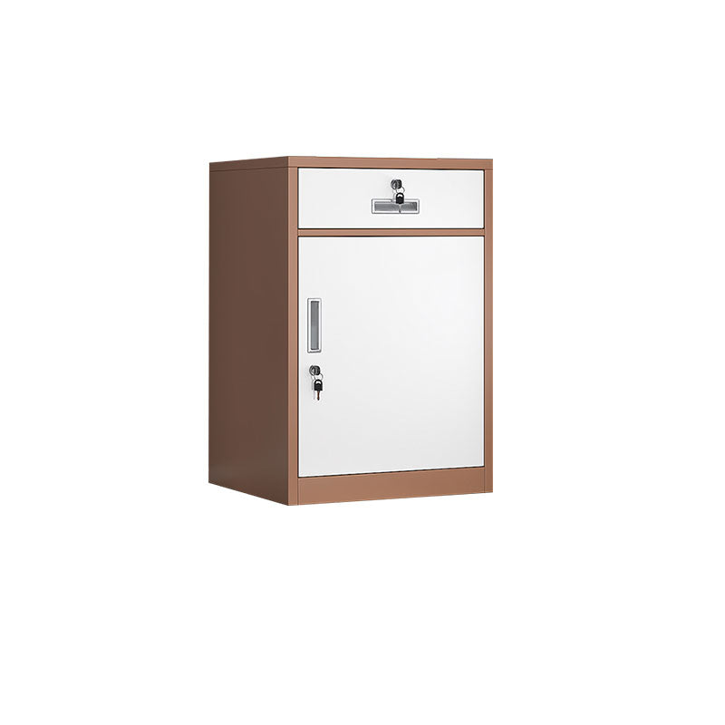 Industrial Metal Filing Cabinet Locking Drawers and Storage Cabinet White-Brown 1 Clearhalo 'Filing Cabinets' 'filling_cabinets' 'furn' 'furn_filling_cabinets' 'Furniture' 'Office Furniture' 7305255