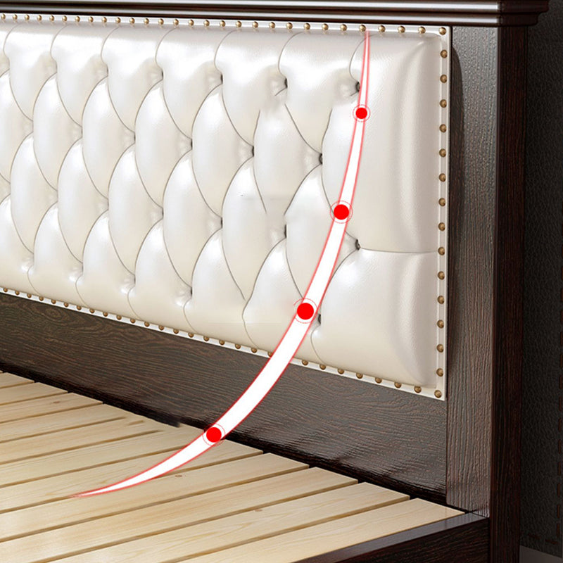 Hedendaags hout en gestoffeerd bed rechthoekig standaardbed met aangepaste gouden benen